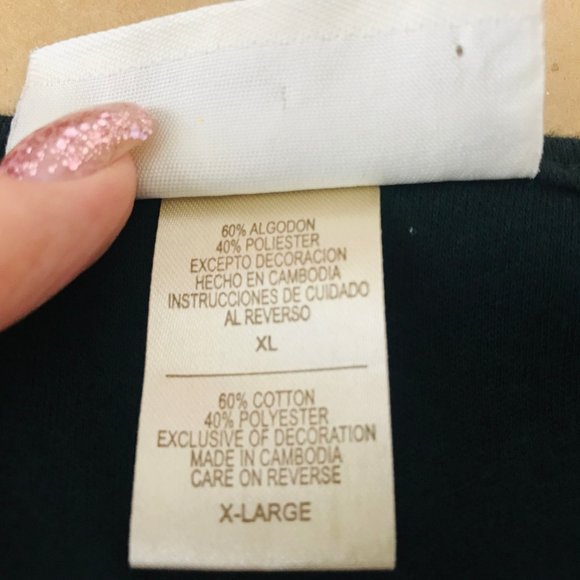 M & C Sportswear Top Size 3XL Black Santa Baby - Picture 7 of 8